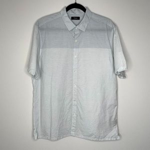 Theory Lightweight Cotton Short Sleeve Blue Shirt